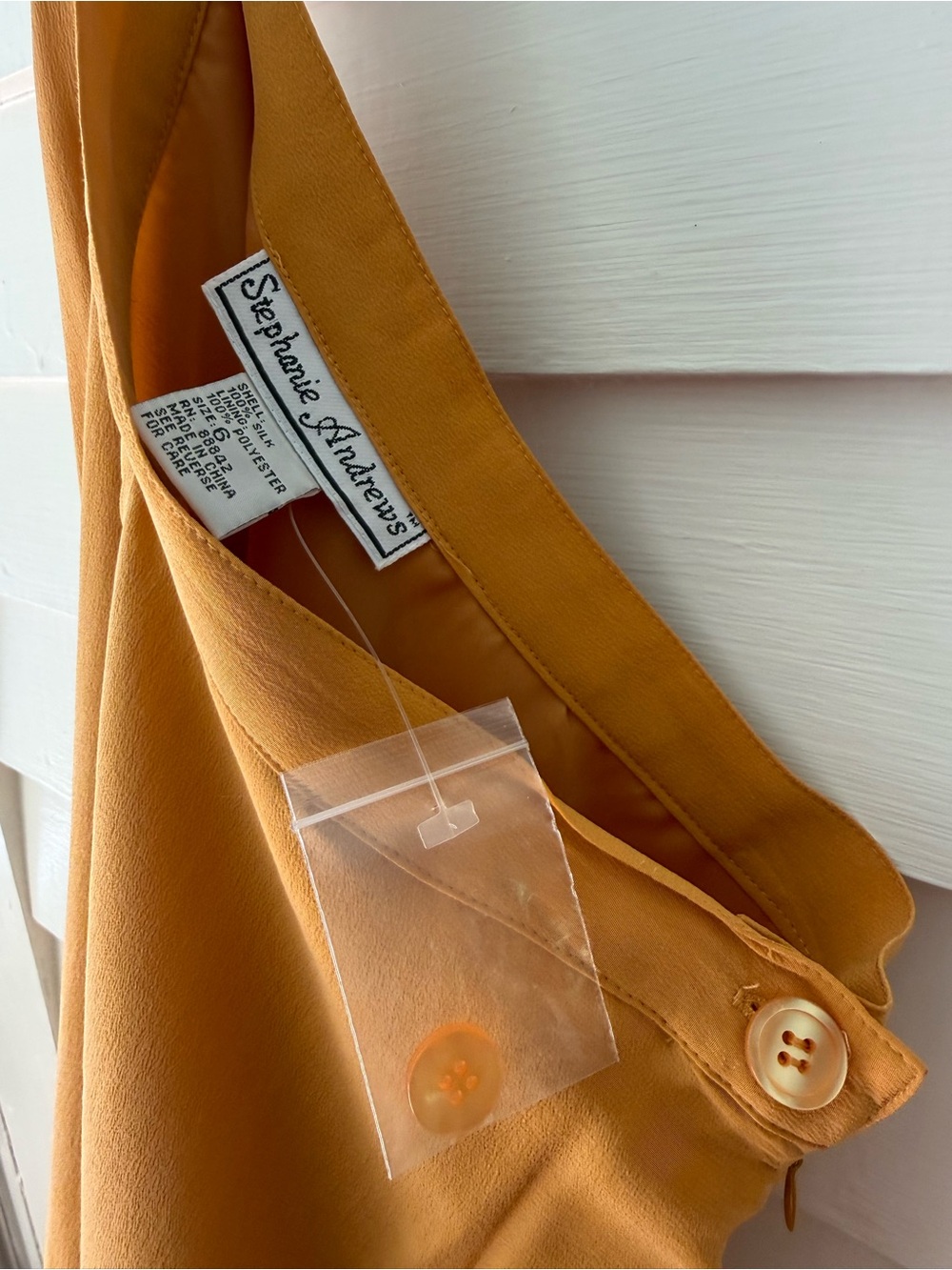 Vintage Stephanie Andrews 100% Silk Mustard Maxi A-Line Skirt Size 6 NWT - Picture 6 of 6